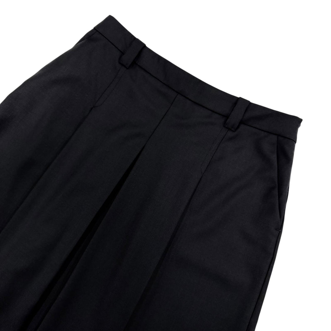 Excellent MIUMIU flare skirt Pleated skirt Dark navy wool Women 40 DNA05I