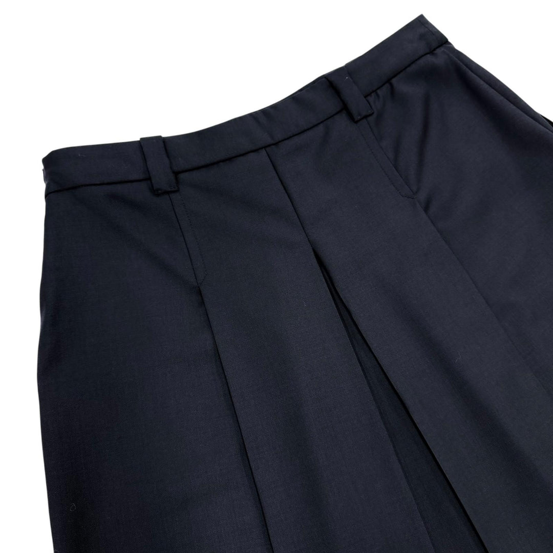 Excellent MIUMIU flare skirt Pleated skirt Dark navy wool Women 40 DNA05I