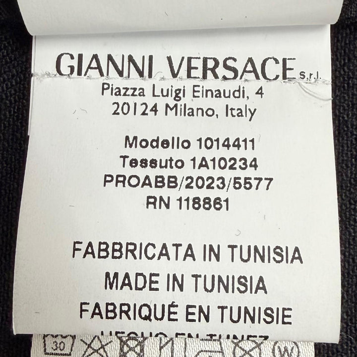 Great VERSACE Denim Jacket Barocco Medusa Button black cotton mens 48 1014411
