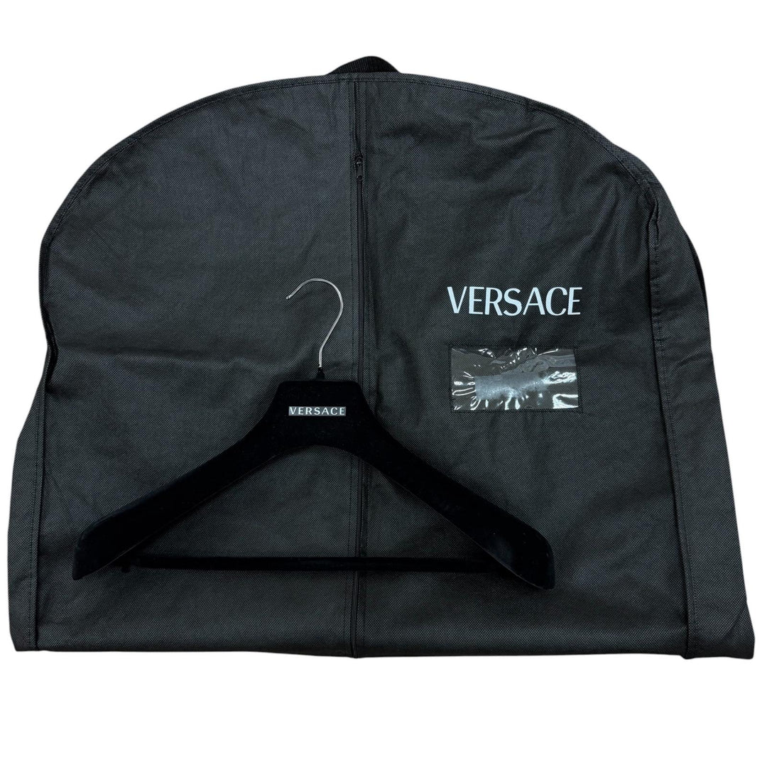 Great VERSACE Denim Jacket Barocco Medusa Button black cotton mens 48 1014411