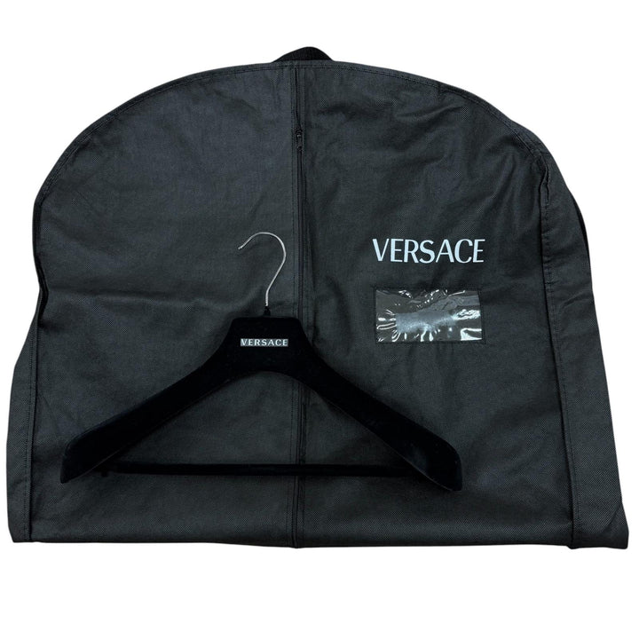 Great VERSACE Denim Jacket Barocco Medusa Button black cotton mens 48 1014411