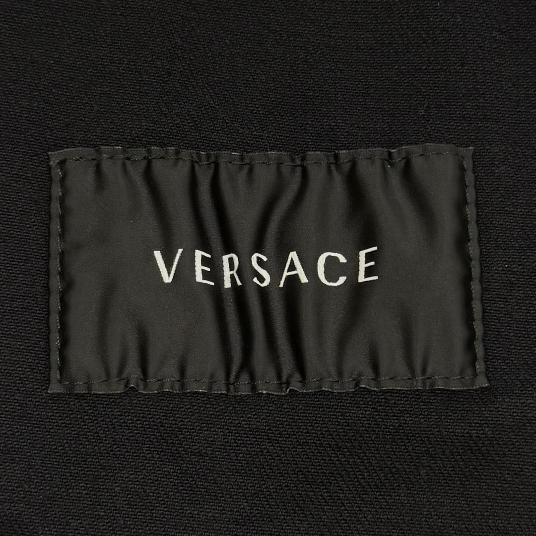 Great VERSACE Denim Jacket Barocco Medusa Button black cotton mens 48 1014411