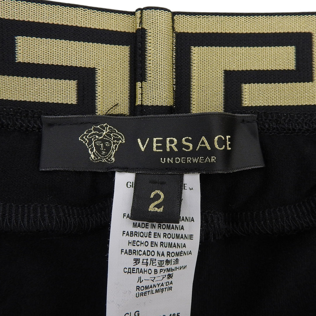 Excellent VERSACE Pants Greca Pattern Medusa black Viscose mens 2 AUD01008