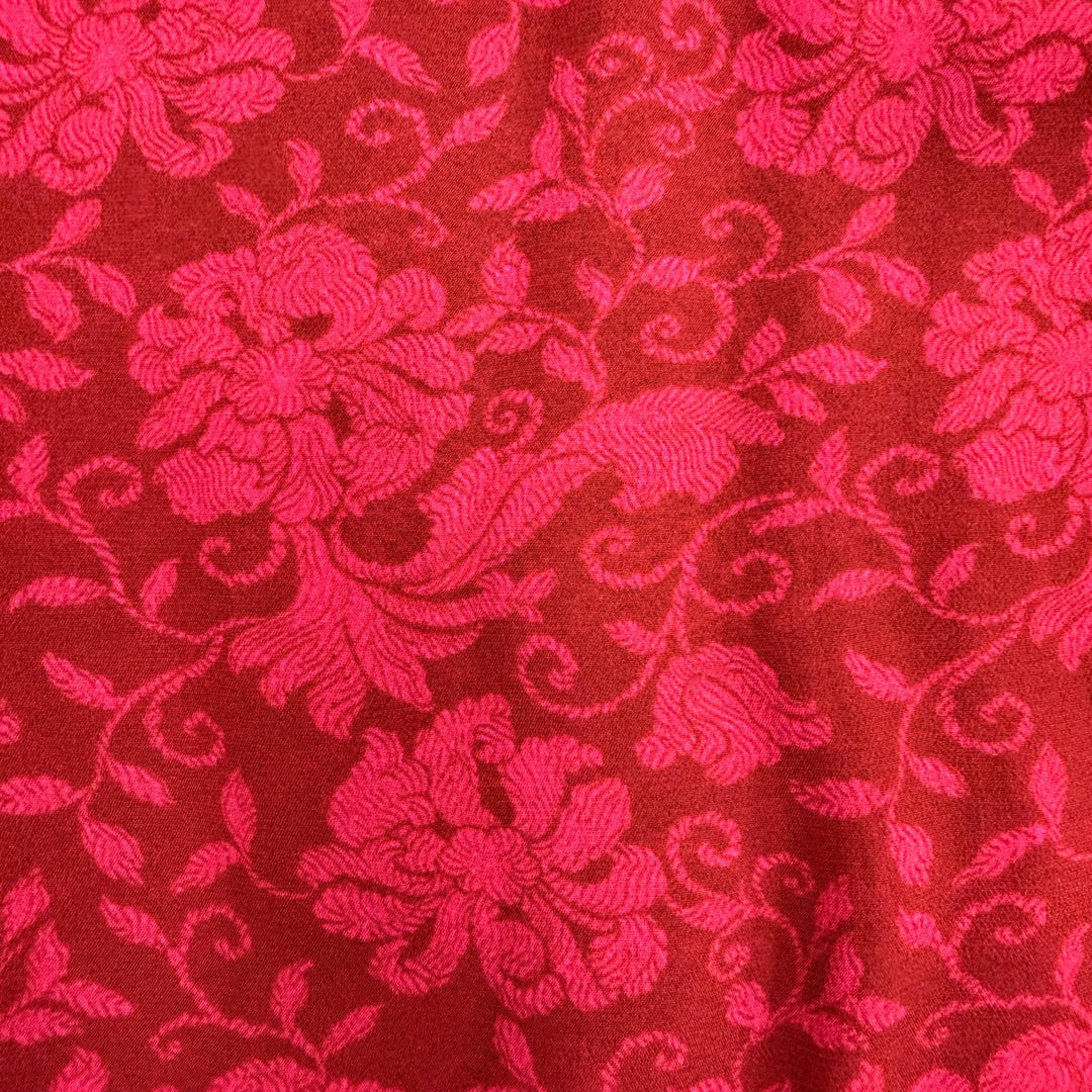 Excellent DRIES VAN NOTEN blouse Floral print long-sleeved top Red Women XS