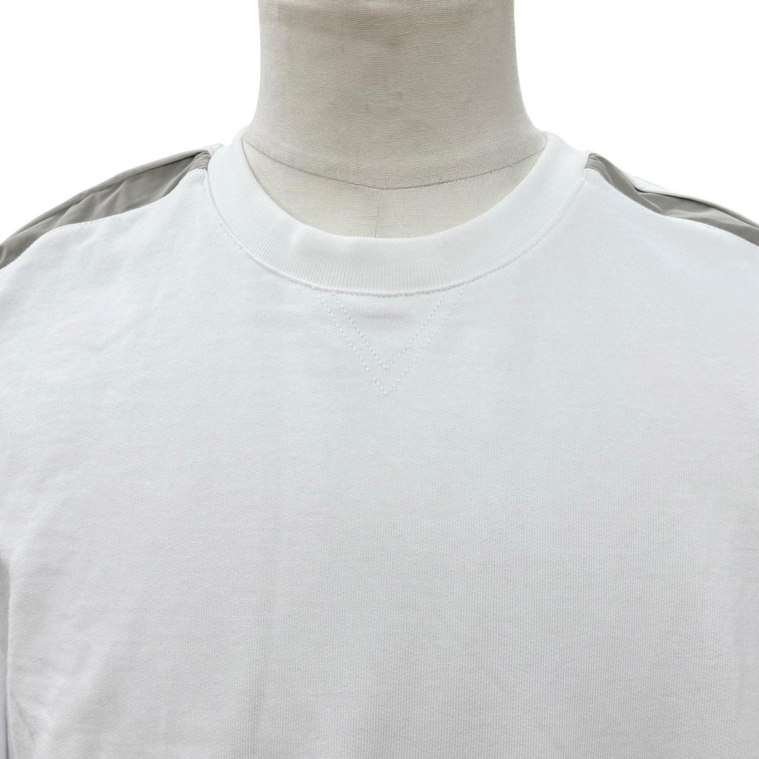 Pristine HERMES sweat Run H Side stripe brushed fleece pullover white cotton M
