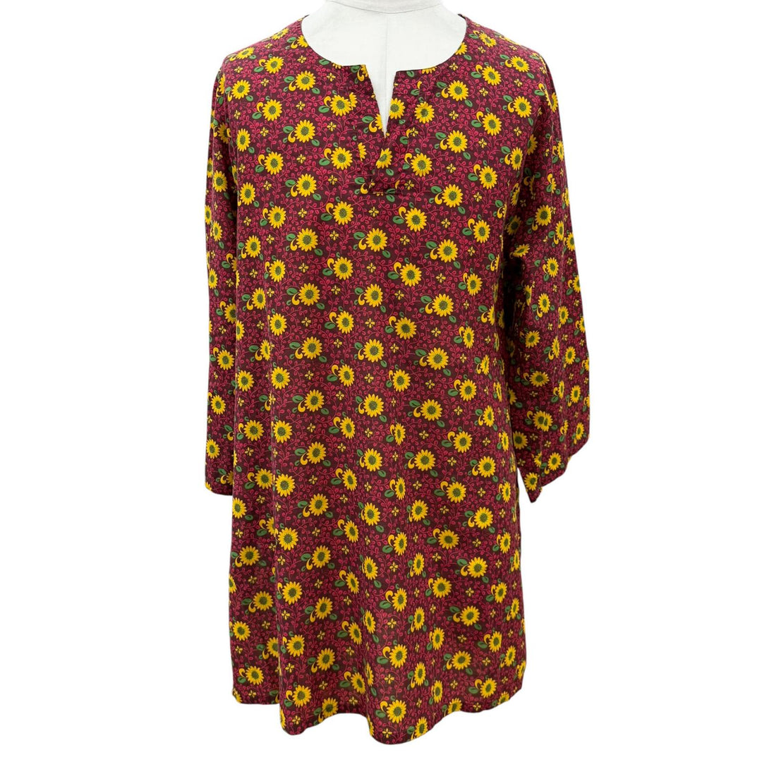 Excellent GUCCI Long sleeve shirt Floral print caftan shirt purple 46 614951
