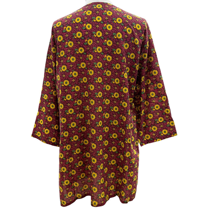 Excellent GUCCI Long sleeve shirt Floral print caftan shirt purple 46 614951
