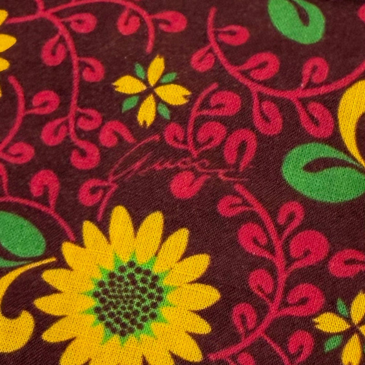 Excellent GUCCI Long sleeve shirt Floral print caftan shirt purple 46 614951