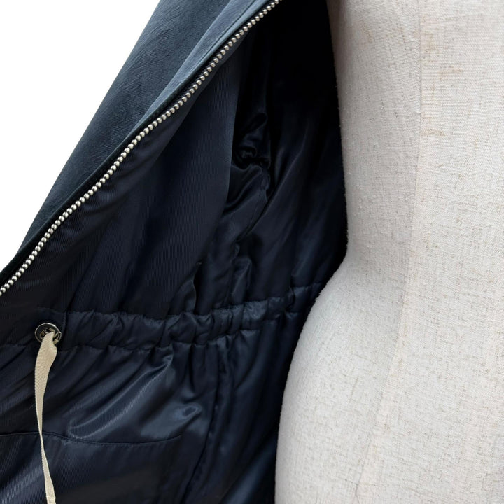 Excellent Max Mara coat Long length, zip-up, padded Navy Women 42 25164910176