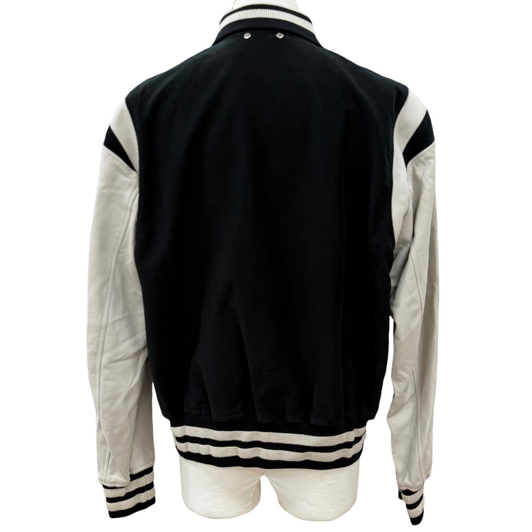 Excellent LOUIS VUITTON Stajan Leather Varsity Jacket Blouson Mouton mens 50