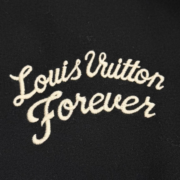 Excellent LOUIS VUITTON Stajan Leather Varsity Jacket Blouson Mouton mens 50