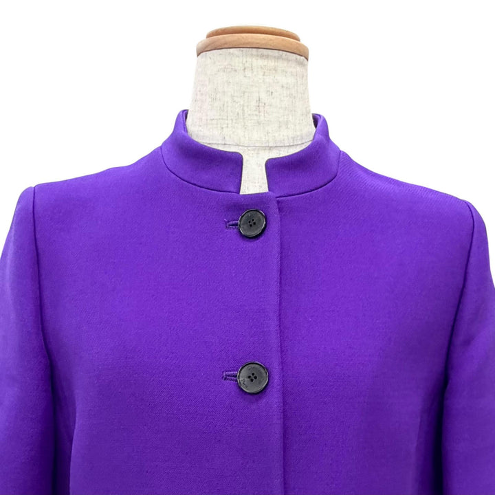 Excellent Christian Dior Jacket Stand collar, short sleeves, short purple 40