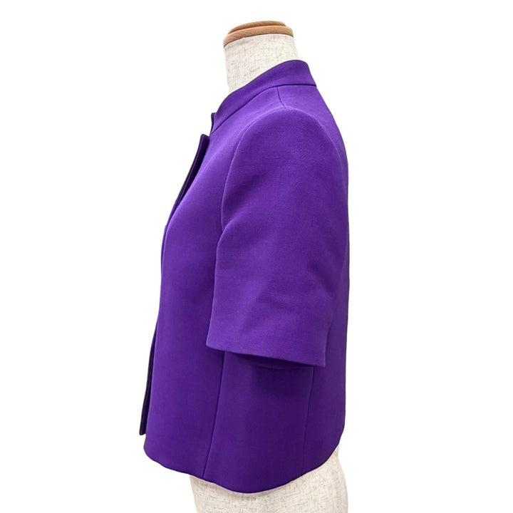 Excellent Christian Dior Jacket Stand collar, short sleeves, short purple 40