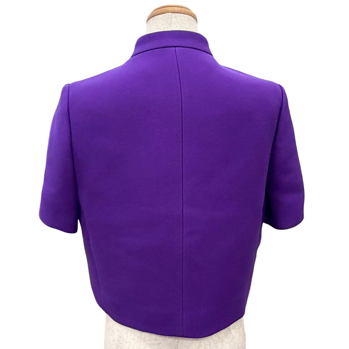 Excellent Christian Dior Jacket Stand collar, short sleeves, short purple 40