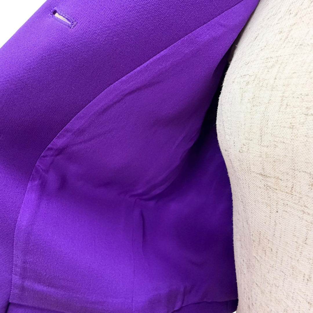Excellent Christian Dior Jacket Stand collar, short sleeves, short purple 40