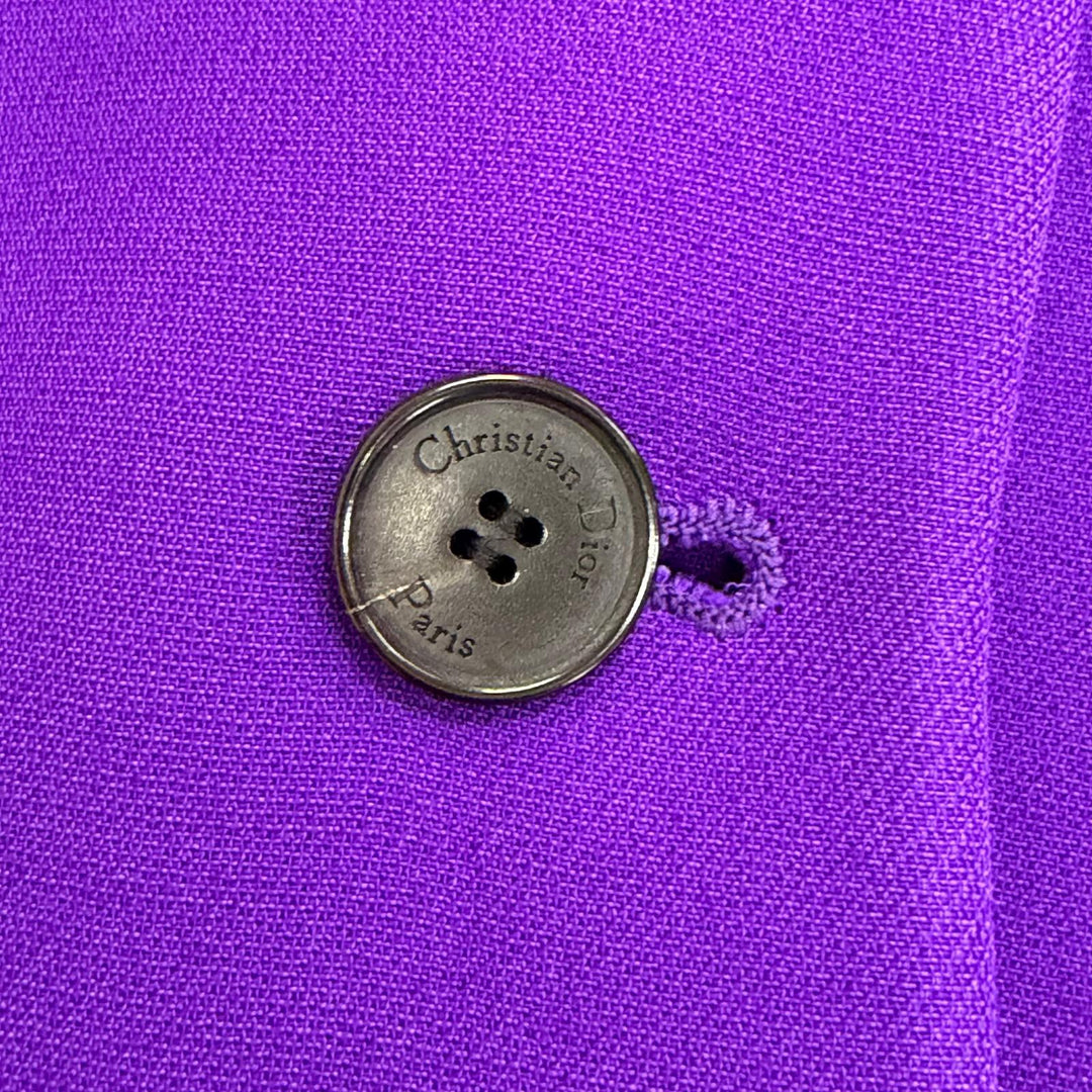 Excellent Christian Dior Jacket Stand collar, short sleeves, short purple 40
