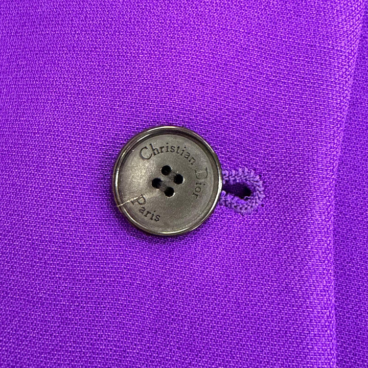 Excellent Christian Dior Jacket Stand collar, short sleeves, short purple 40