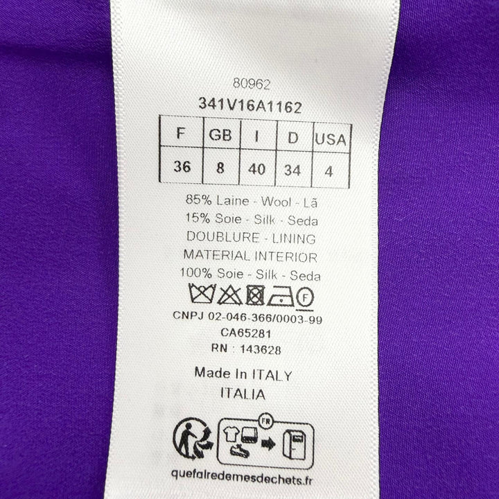 Excellent Christian Dior Jacket Stand collar, short sleeves, short purple 40