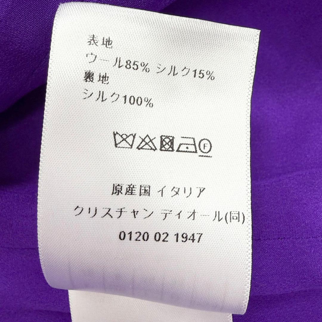 Excellent Christian Dior Jacket Stand collar, short sleeves, short purple 40