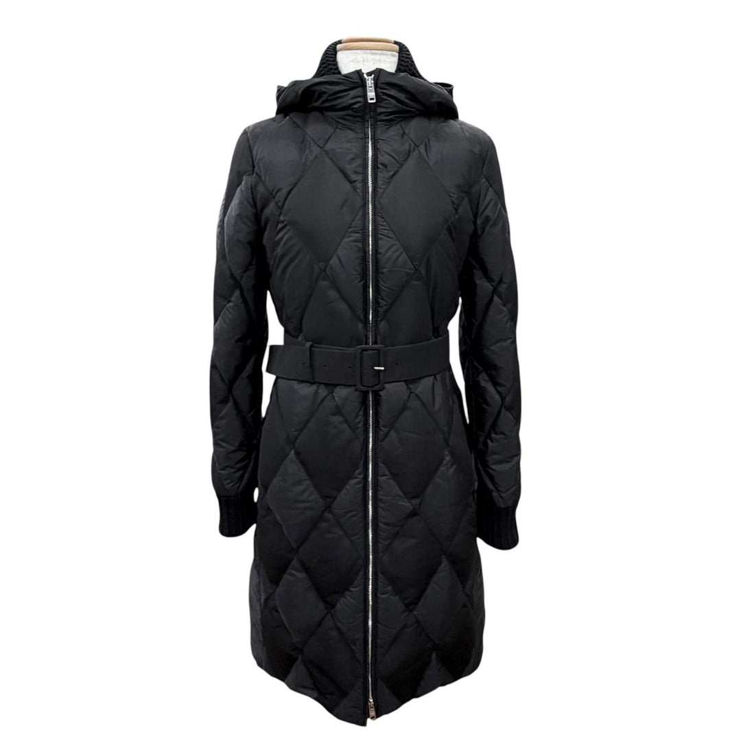 Excellent PRADA down coat Belted diamond quilted black 38 291119 S162 774