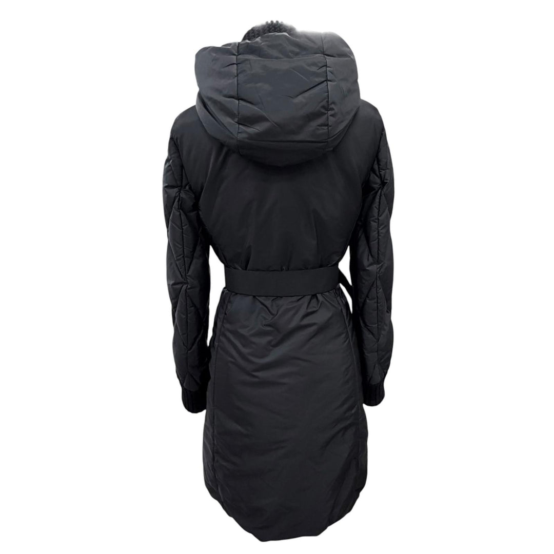 Excellent PRADA down coat Belted diamond quilted black 38 291119 S162 774