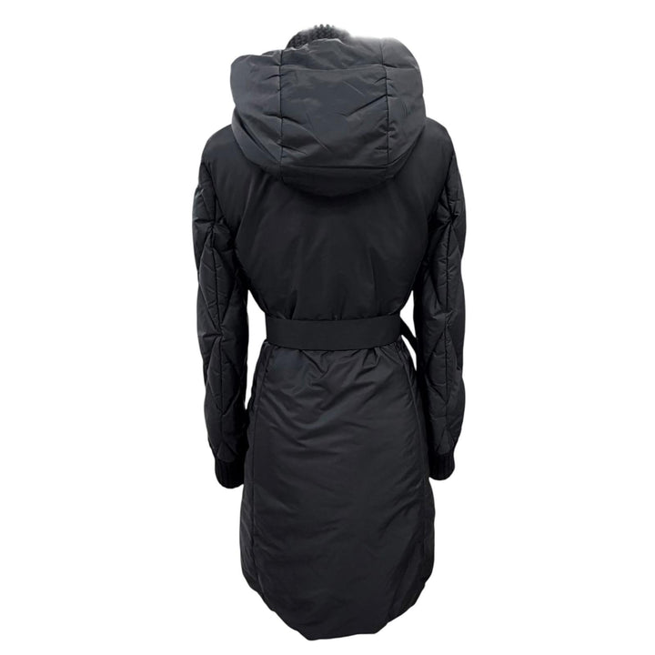 Excellent PRADA down coat Belted diamond quilted black 38 291119 S162 774