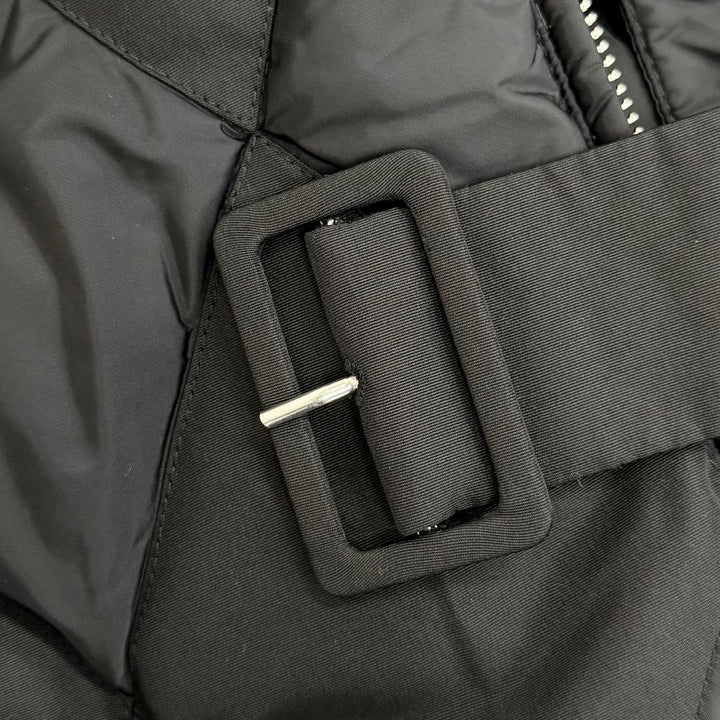 Excellent PRADA down coat Belted diamond quilted black 38 291119 S162 774