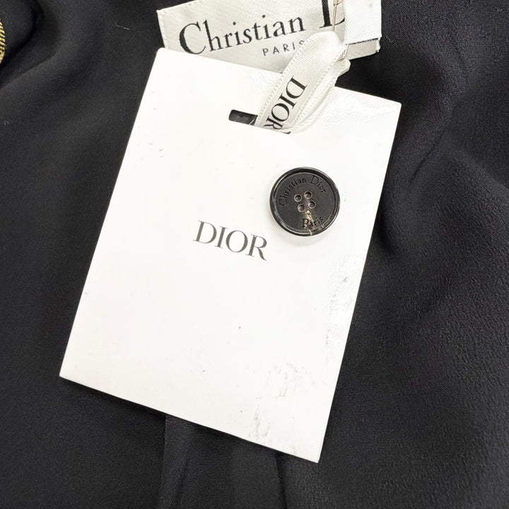 Pristine Christian Dior Jacket Check Pattern Logo Button 38 241V06A1065