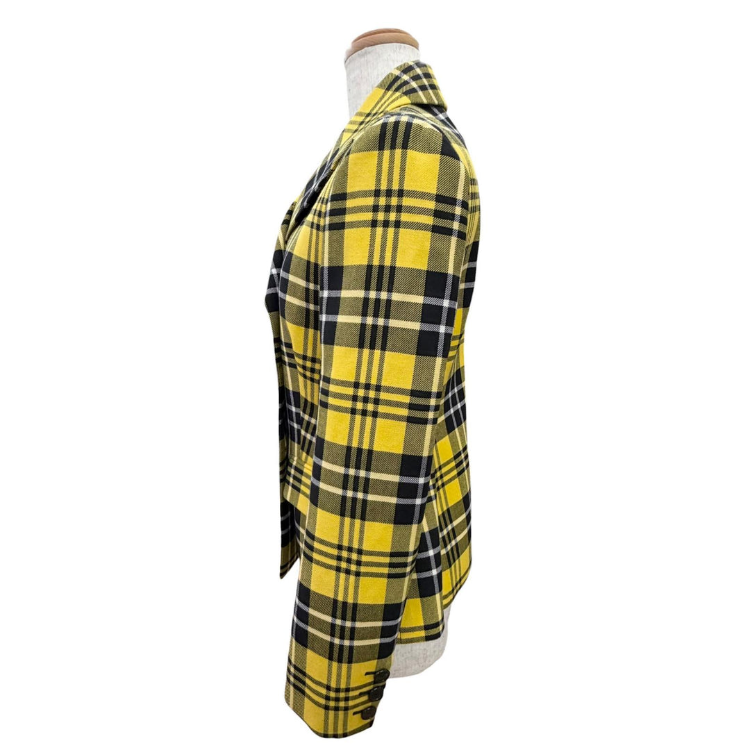 Pristine Christian Dior Jacket Check Pattern Logo Button 38 241V06A1065