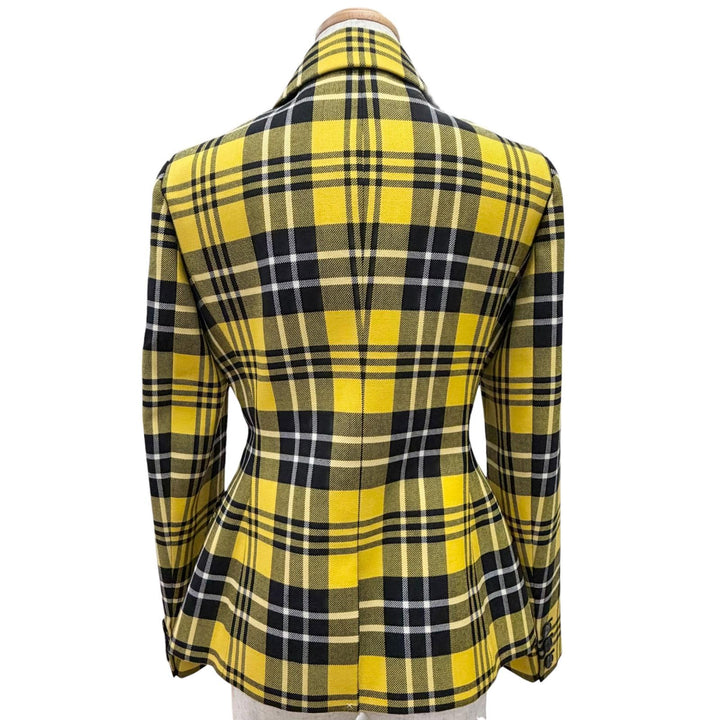Pristine Christian Dior Jacket Check Pattern Logo Button 38 241V06A1065