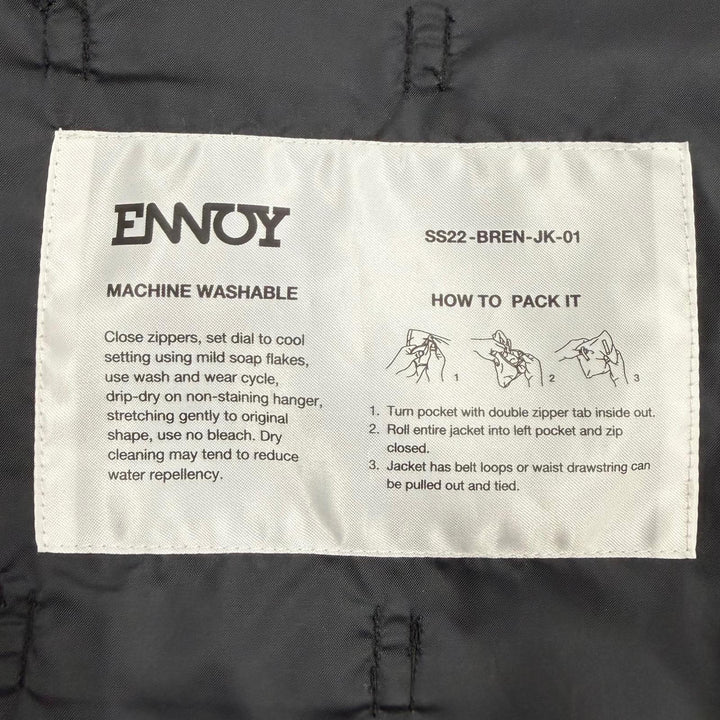 Excellent ENNOY Nylon Packable Jacket black mens M Stainless Steel22BRENJK01LV