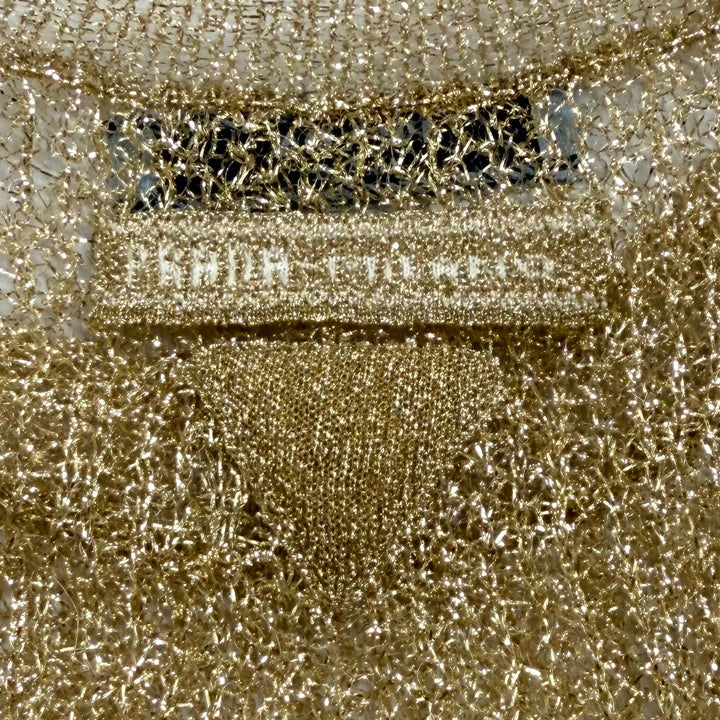 Excellent PRADA Short sleeve knit gold polyamide Women 38 P24T1R S231 116F