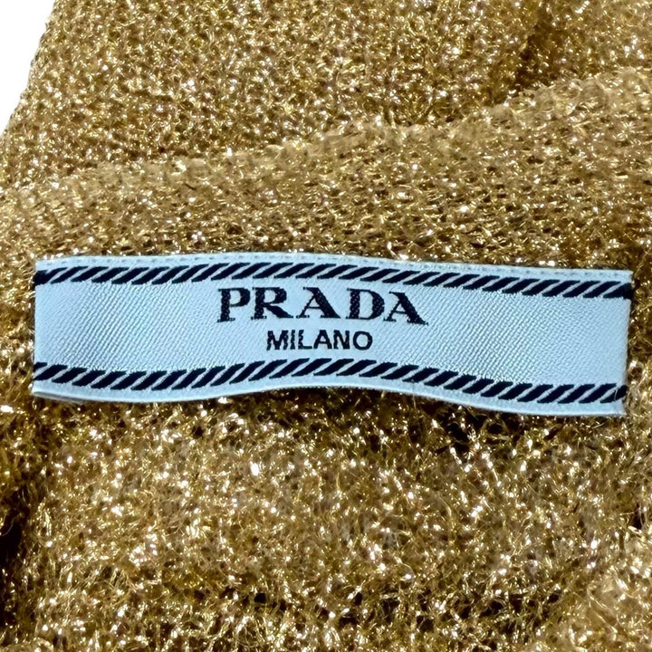 Excellent PRADA Short sleeve knit gold polyamide Women 38 P24T1R S231 116F