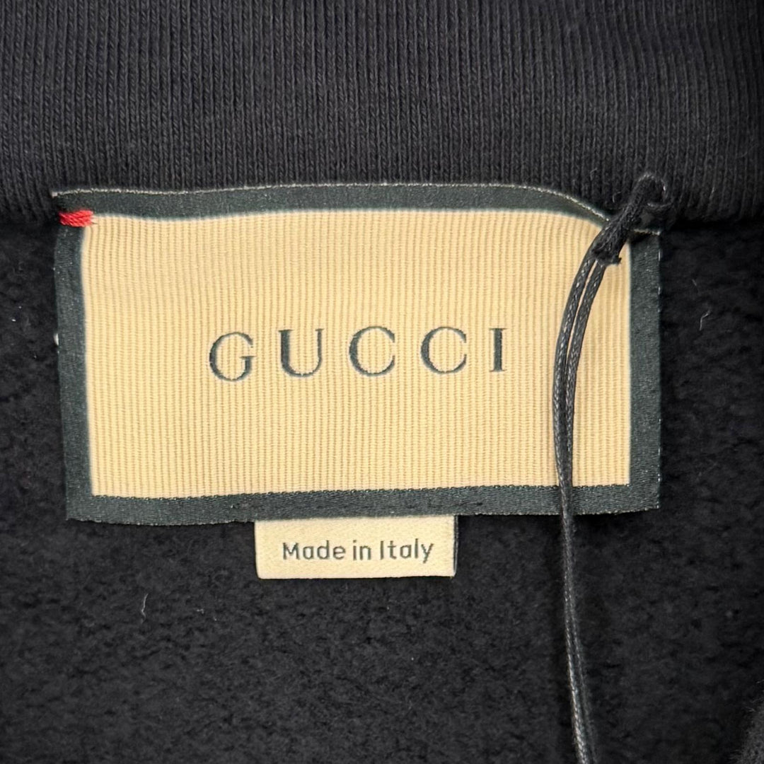 Excellent GUCCI hoodie black cotton mens XS 770839 XJF65