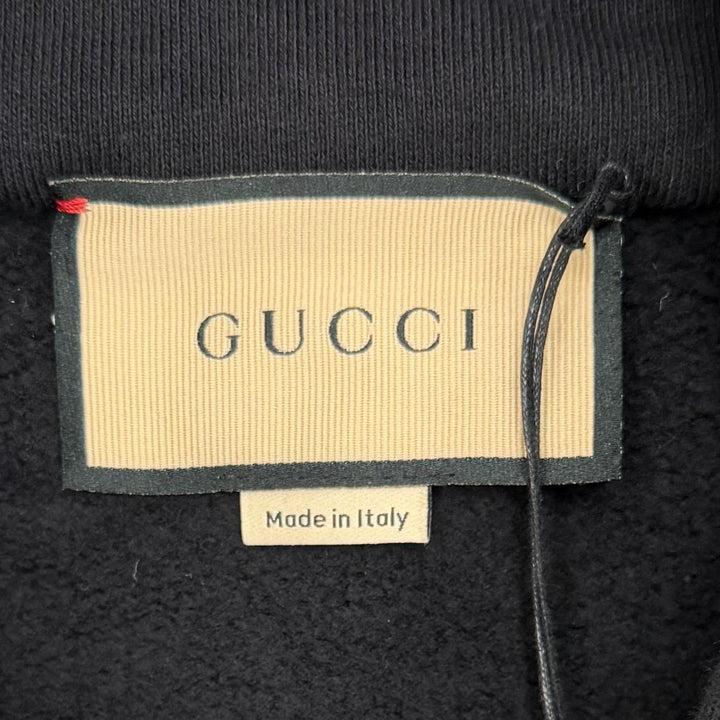 Excellent GUCCI hoodie black cotton mens XS 770839 XJF65