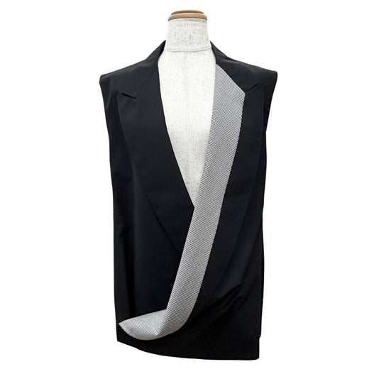 Pristine LOUIS VUITTON Best Cache-coeur design long vest black wool Women 36