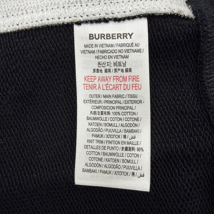 Pristine BURBERRY hoodie black cotton mens M 8034510