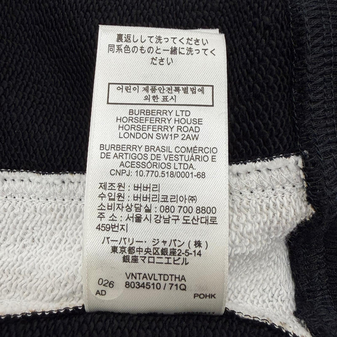 Pristine BURBERRY hoodie black cotton mens M 8034510