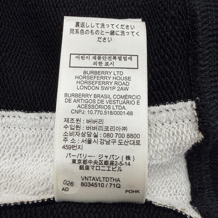 Pristine BURBERRY hoodie black cotton mens M 8034510