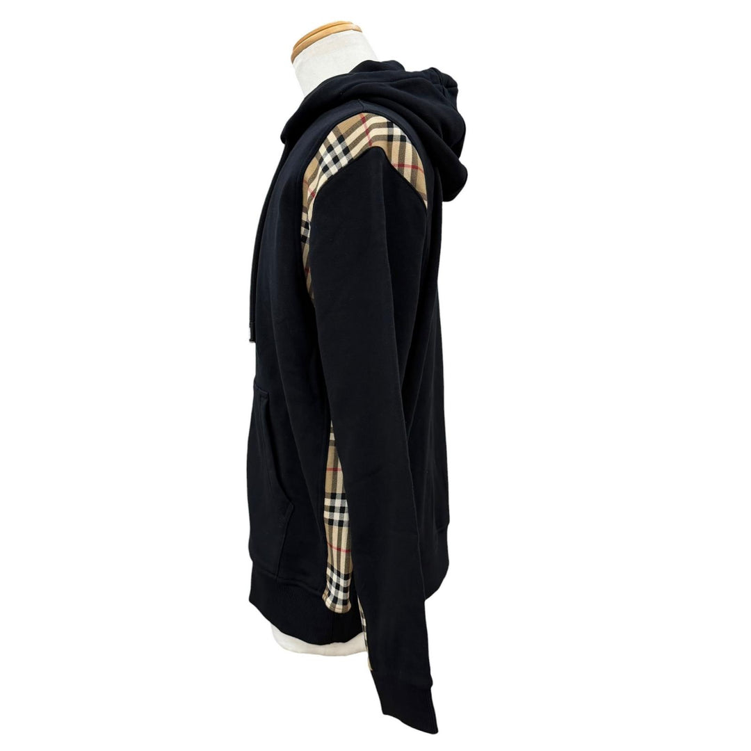 Pristine BURBERRY hoodie black cotton mens M 8034510
