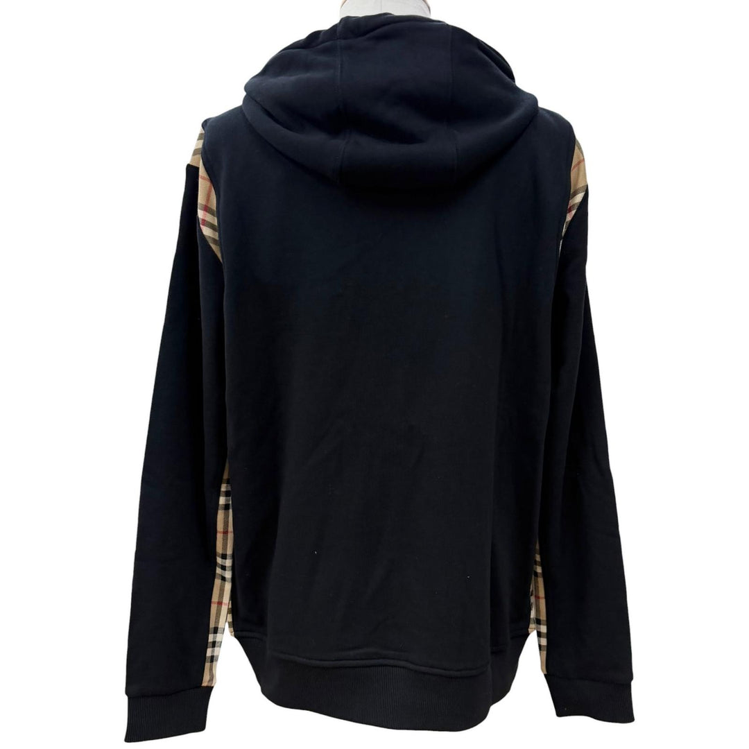 Pristine BURBERRY hoodie black cotton mens M 8034510