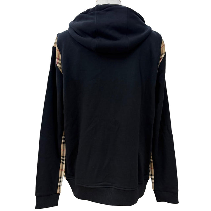 Pristine BURBERRY hoodie black cotton mens M 8034510