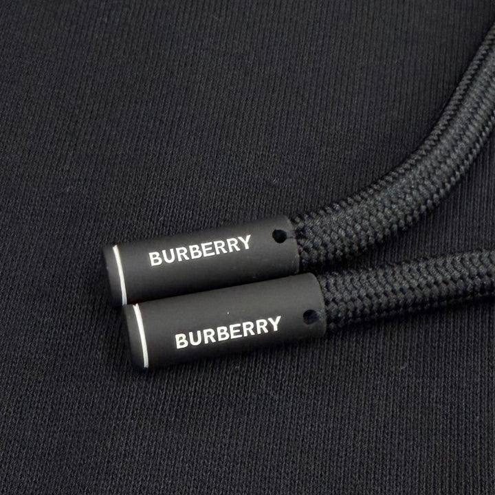 Pristine BURBERRY hoodie black cotton mens M 8034510