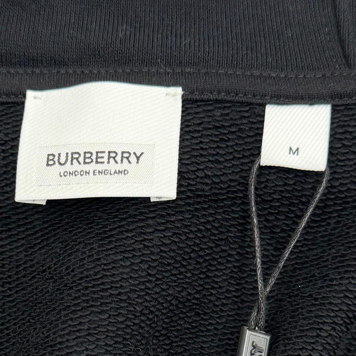 Pristine BURBERRY hoodie black cotton mens M 8034510