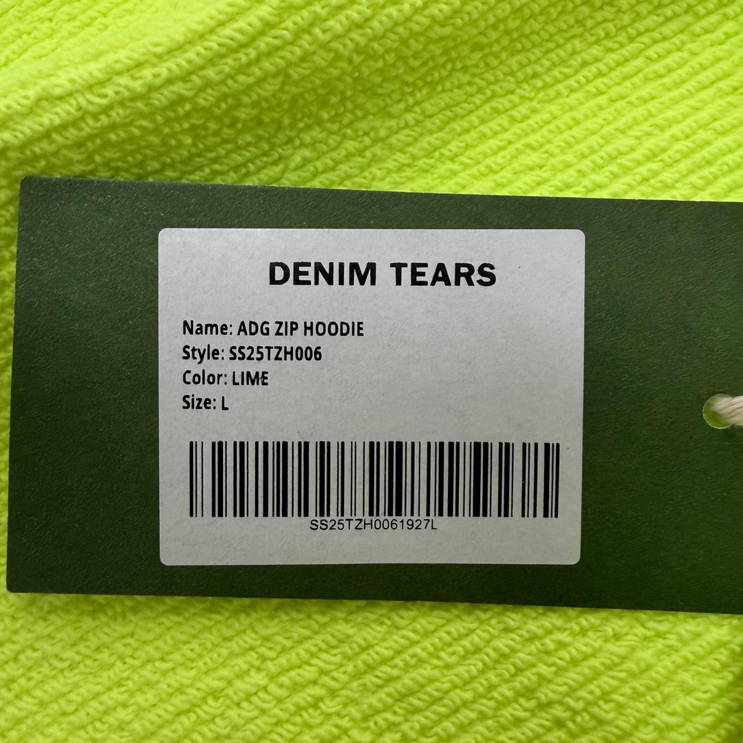 Pristine DENIM TEARS hoodie ADG Zip Hoodie zip-up hoodie lime green