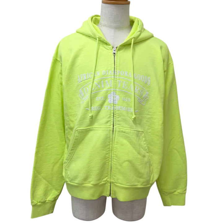 Pristine DENIM TEARS hoodie ADG Zip Hoodie zip-up hoodie lime green