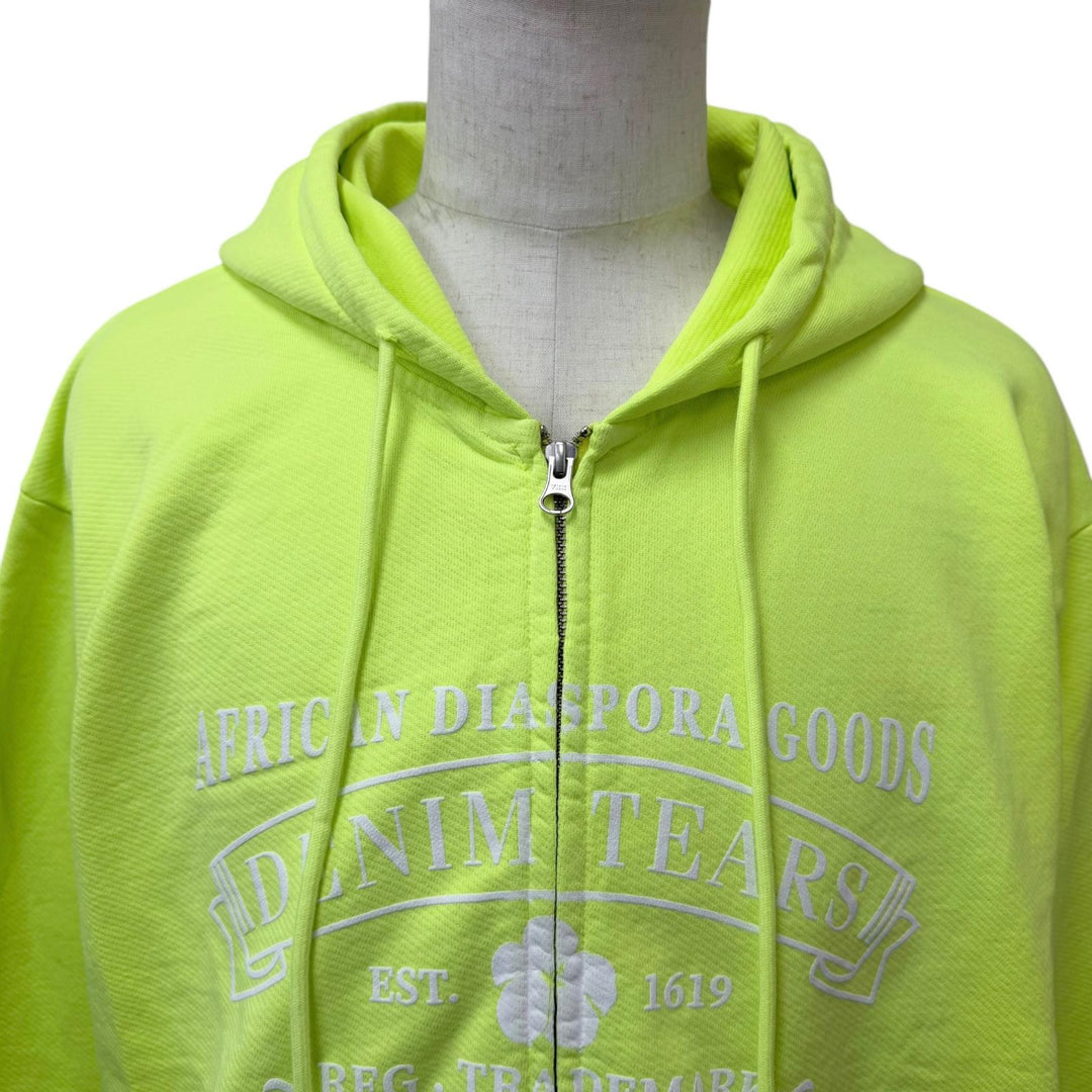 Pristine DENIM TEARS hoodie ADG Zip Hoodie zip-up hoodie lime green