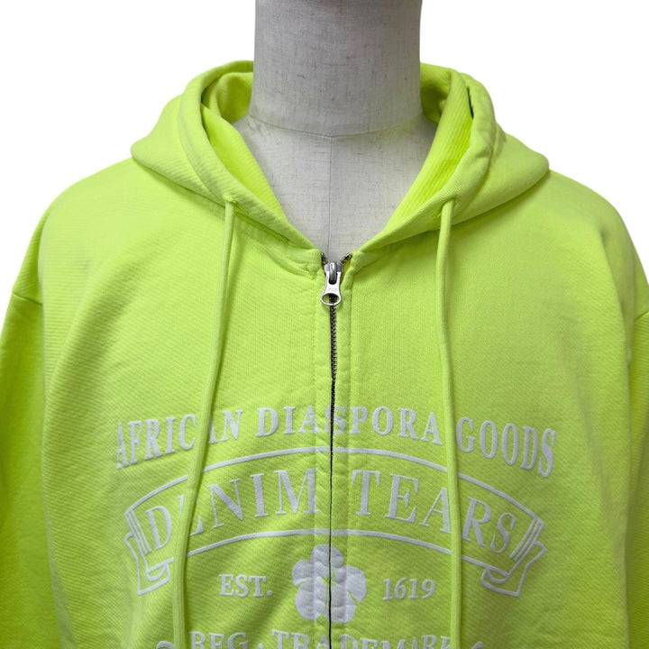 Pristine DENIM TEARS hoodie ADG Zip Hoodie zip-up hoodie lime green