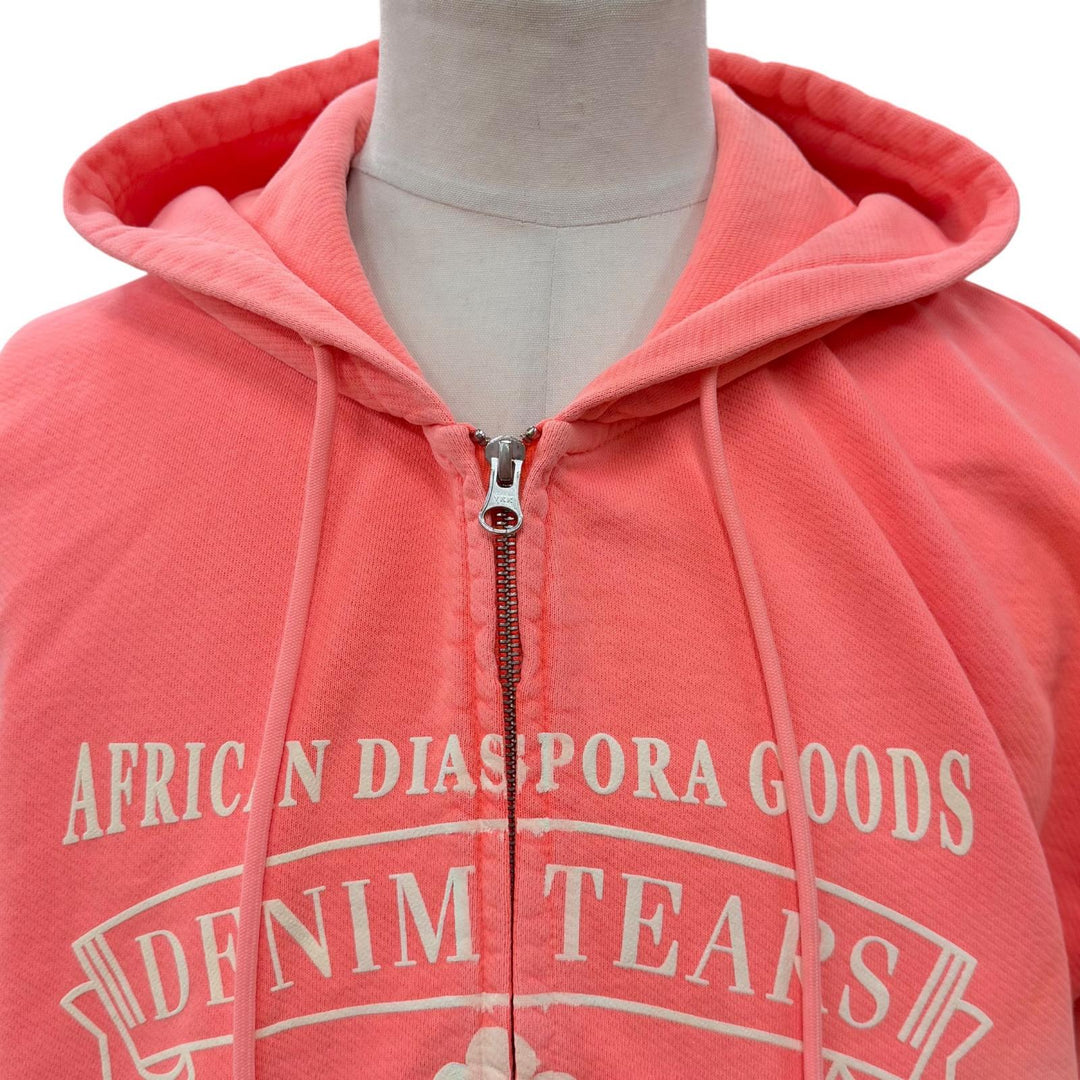 Pristine DENIM TEARS hoodie ADG Zip Hoodie Zip up pink cotton mens L
