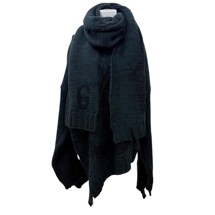 Pristine MM6 Maison Margiela knit distressed sweater with scarf. S